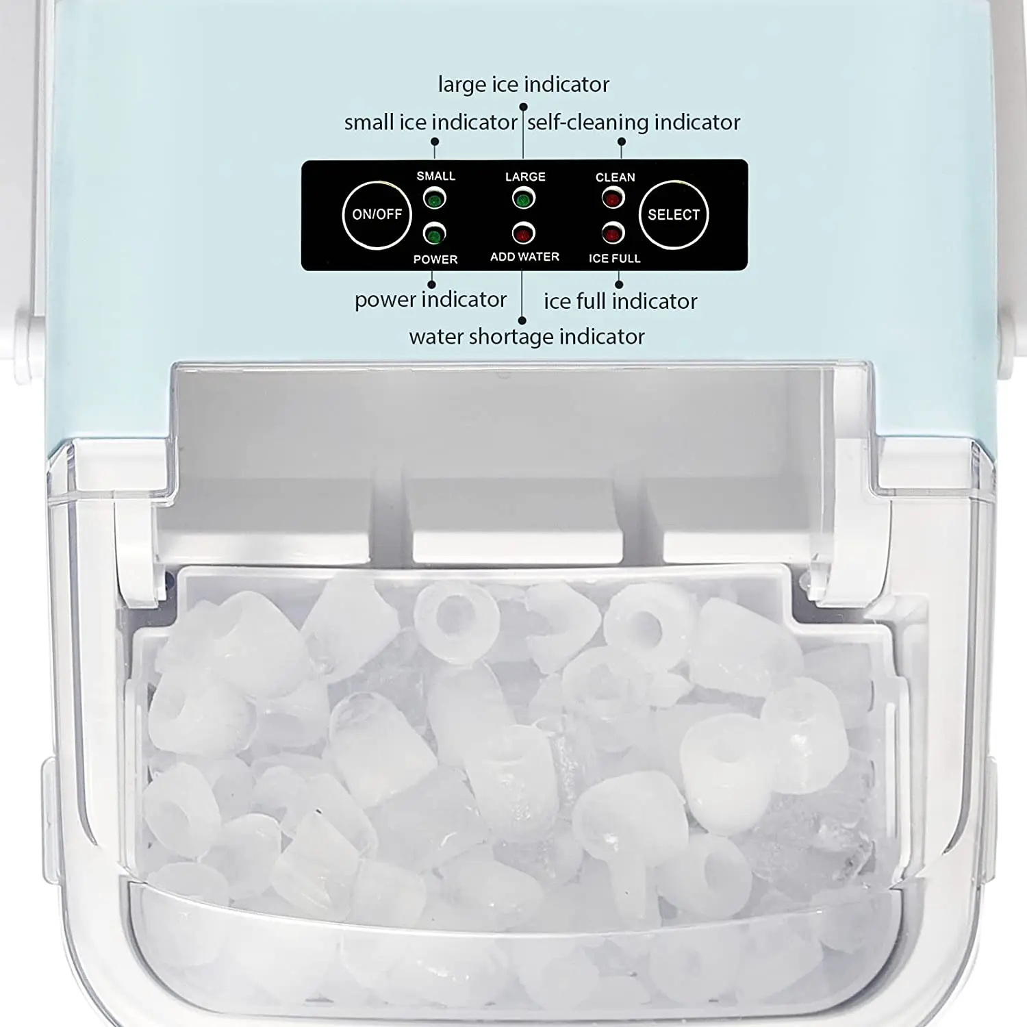 220V Ice Maker Machine Countertop with Handle, 26lbs/24H, 9 Bulle Auto-Cleaning, Home/Kitchen/Camping Portable Ice Maker
