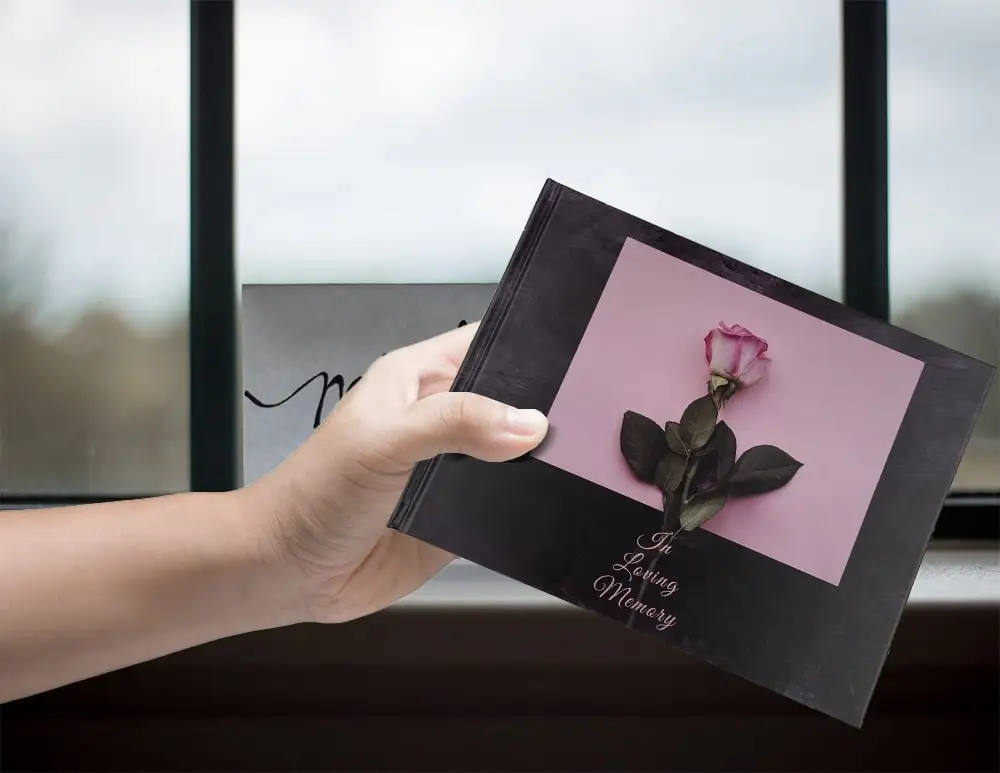 Professional Hardcover 1200Gm Grey Board Funeral Guest Book Memory Funeral Souvenirs