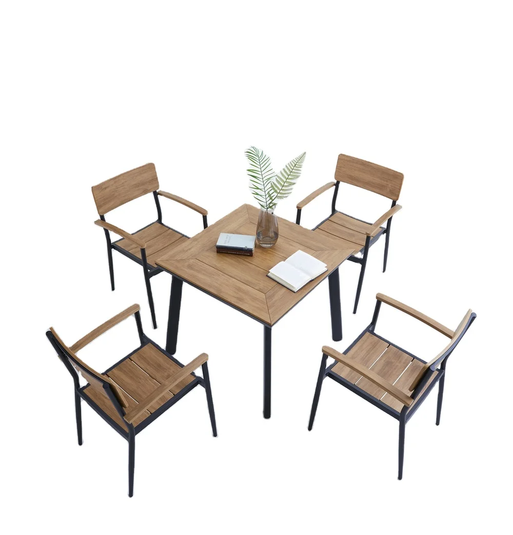 Outdoor furniture set leisure square table balcony plastic wood table