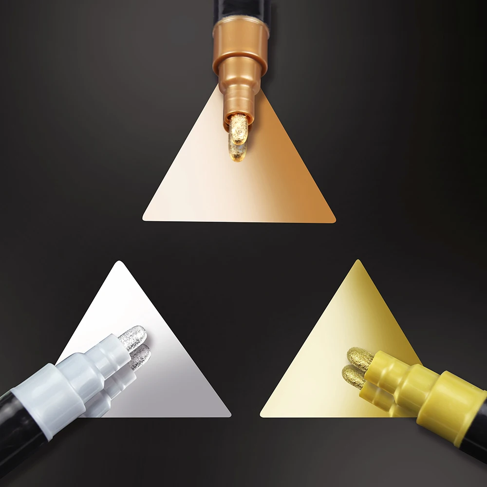 Golden Silver Art Liquid Mirror Chrome Marker Pen Gloss Oil-based Paint Marker Pen Liquid Chrome Marker
