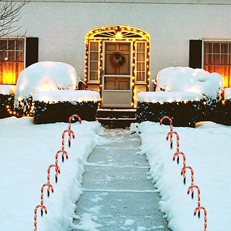Outdoor Christmas Decorations Solar Christmas Candy Canes Lights, Solar Christmas Decorations Pathway Lights Walkway Outdoor Mar