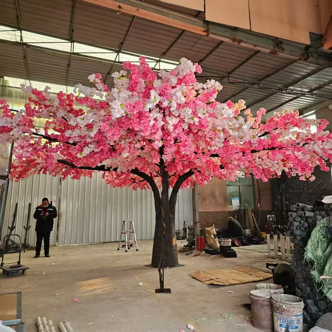 New products large flower tree 3.3m high and 10m wide full japanese artificial cherry blossom tree for decor