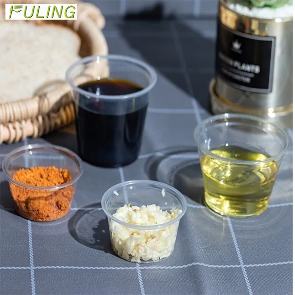 5.5 oz Plastic pp Containers with Lids Disposable Condiment Tasse Pack Tasting Container Sauce Plastic Portion Cup