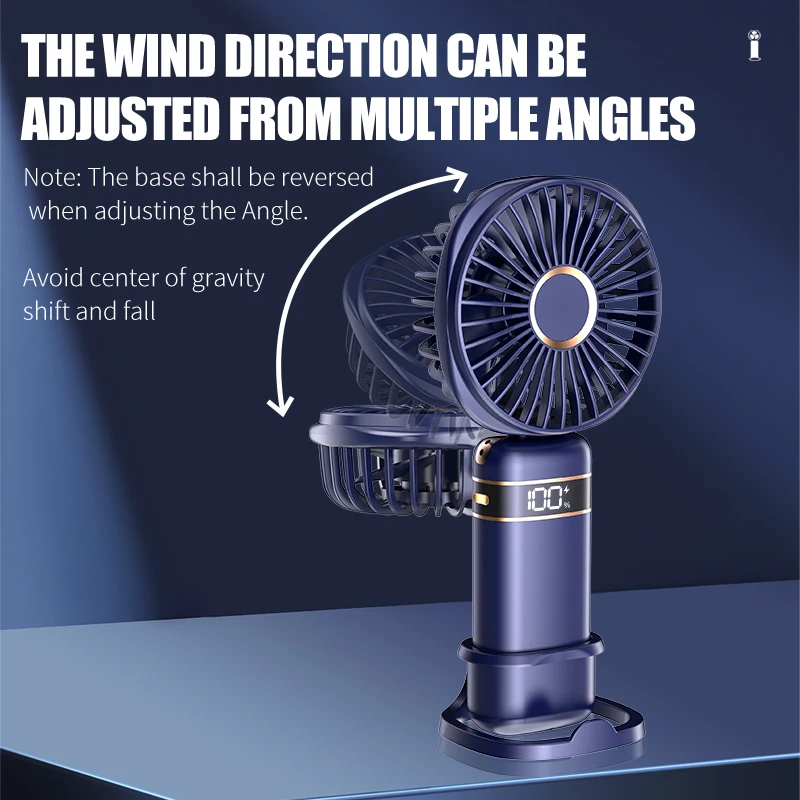 2024 Usb New Handheld Folding Electric High Quality Strong Wind Cooler Fan
