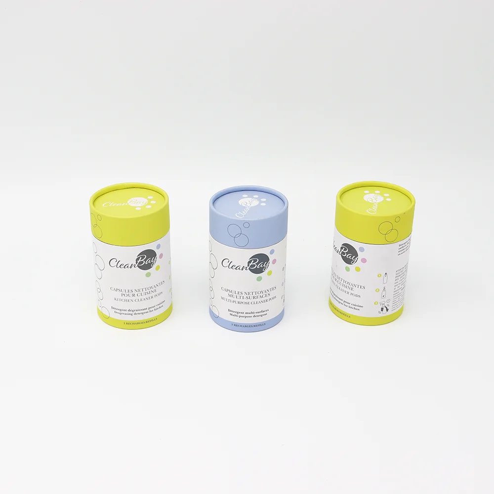 Eco Friendly Custom  Cleanser Cardboard Cylinder Box Paper Tube Packaging For Furnishings Windows Multi-purpose Detergent