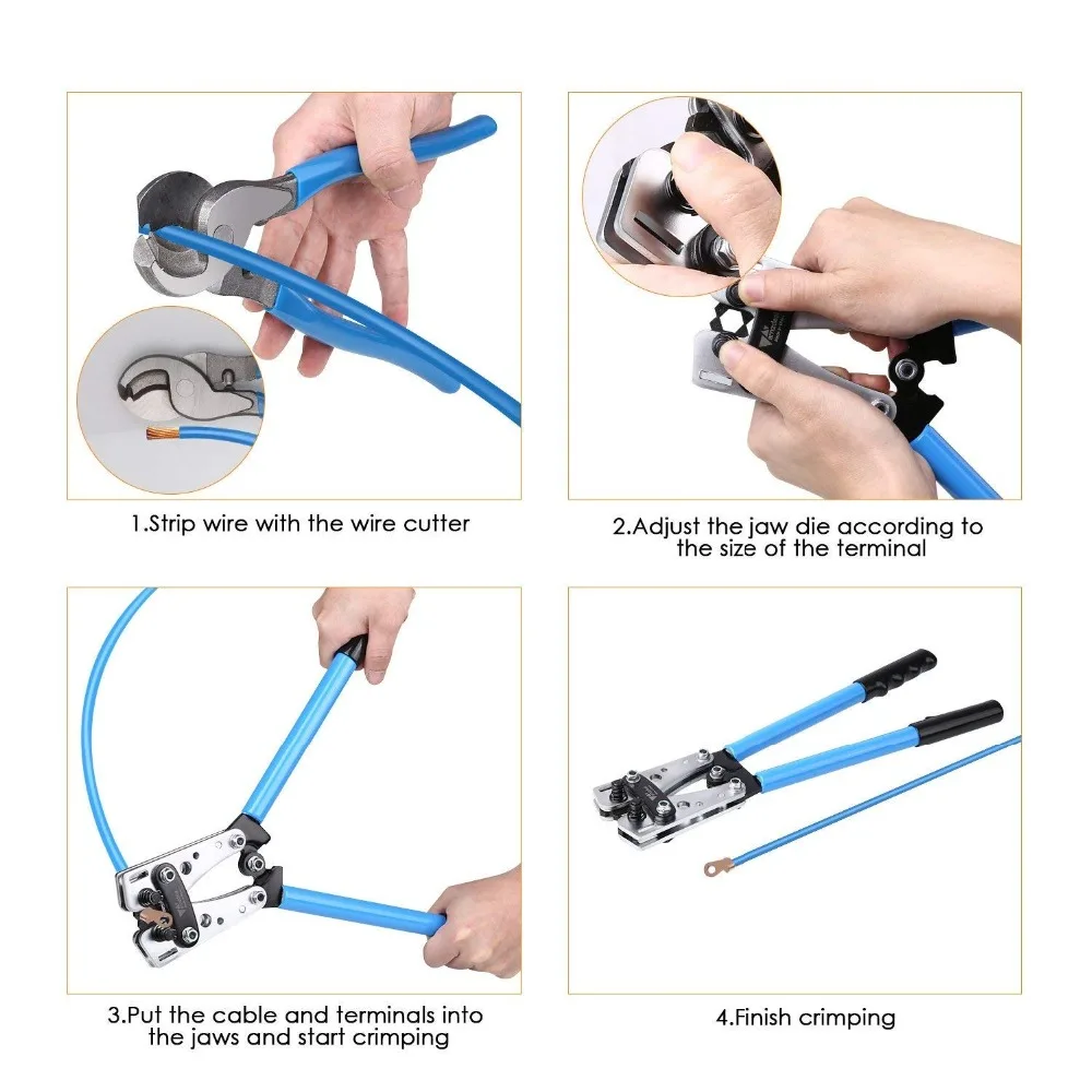 Copper Tube Terminal Crimping Tool,heavy Duty Cable Lug Crimping Tools 6-50mm2 LX-50B