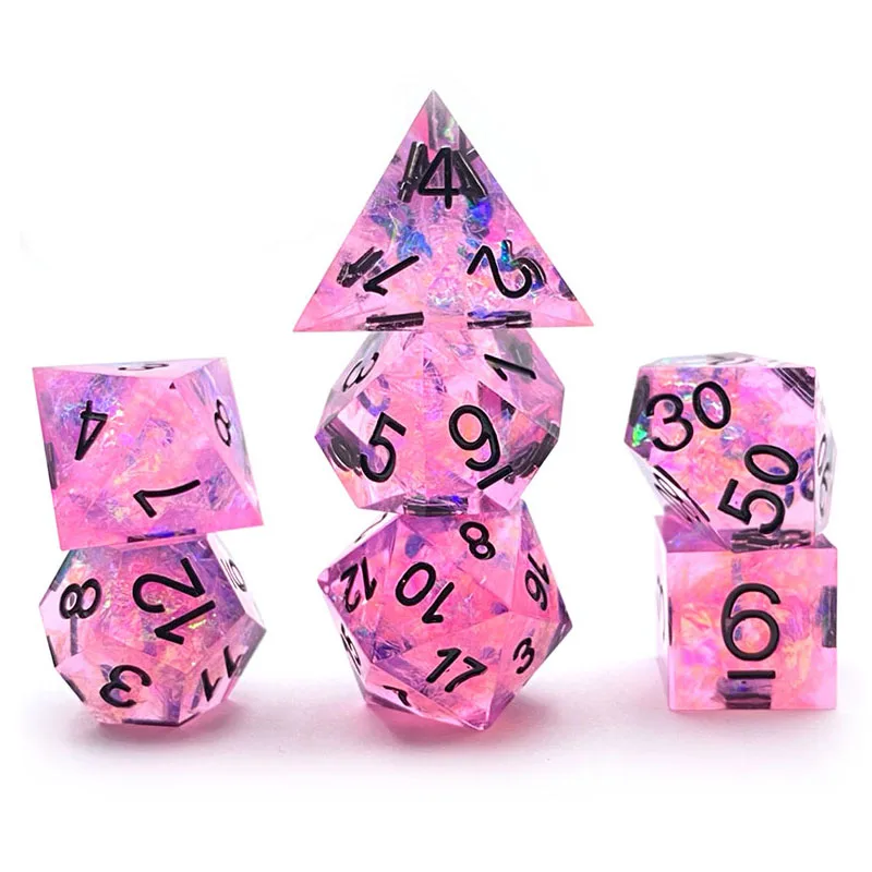 Wholesale Black Number Resin Transparent Pink Naughty Backgammon Precision Control Dice