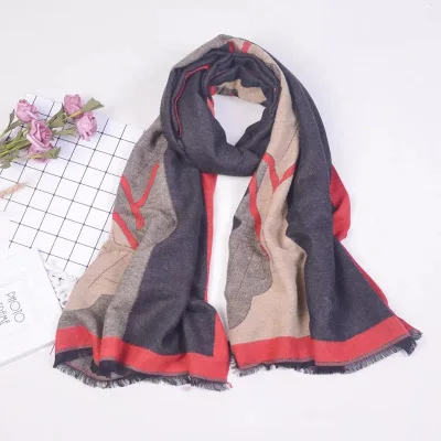 
SC-040 New Style Colorful Fashion Oversized Winter Shawl Luxury Women Multi Designer Cashmer Scarf 