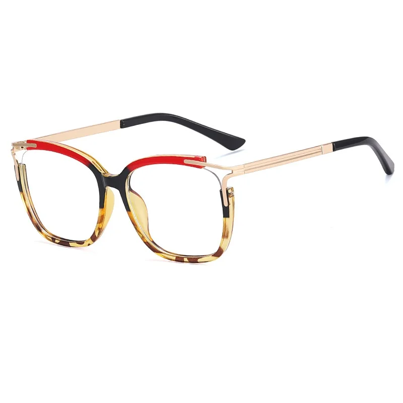 Latest trendy myopia optical eyewear anti blue light eyeglasses TR90 gradient colorful large frame square women glasses frame