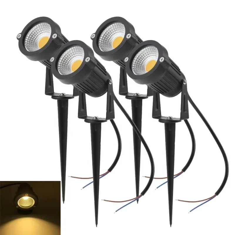 6W 9W IP65 Outdoor Waterproof Rgb Multi Color Landscape Garden Light Led Cob Spike Spot Light with RF Remote Control
