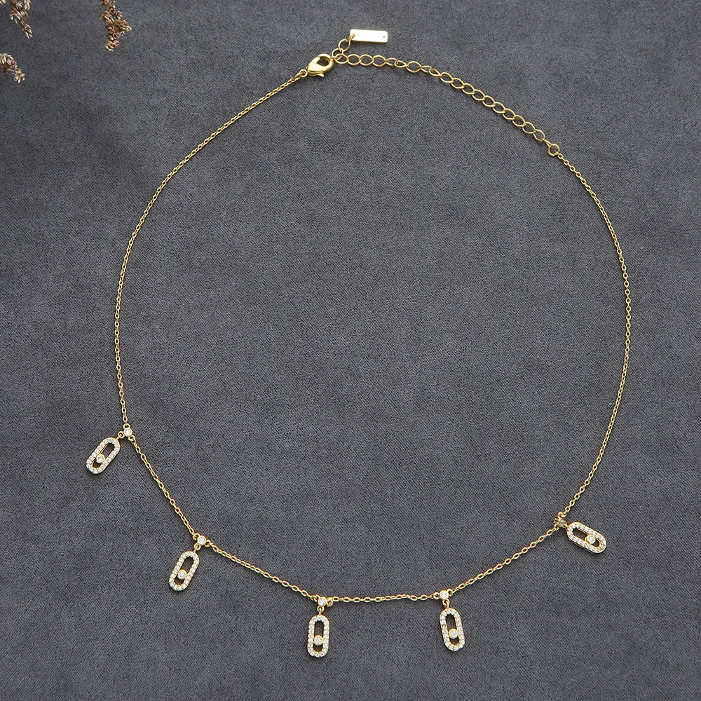 RAKOL S353 2024 Wholesale New Designs Bright High Quality Zircon Necklace For Women Popular Fashion Jewelry Sets