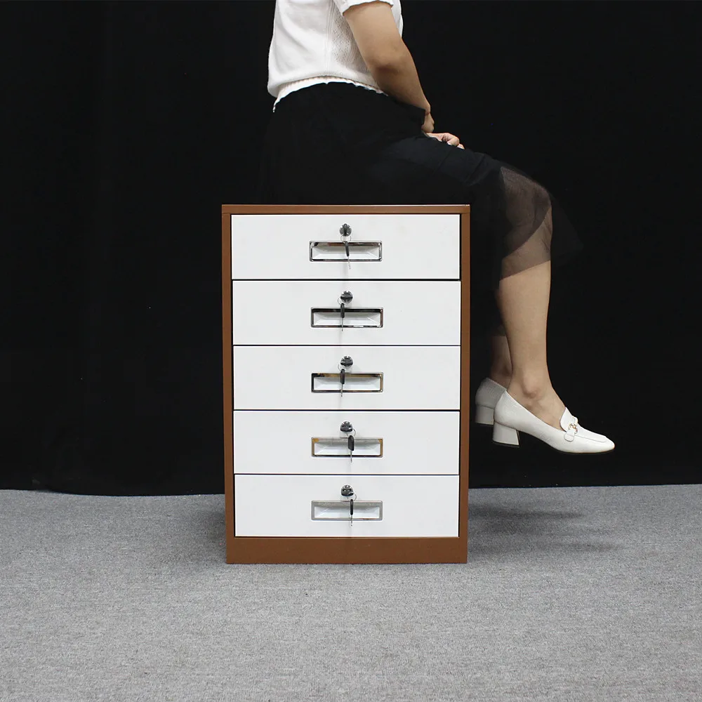 Iron Art Vertical Metal 5 Drawers Office Storage Steel Filing Cabinet