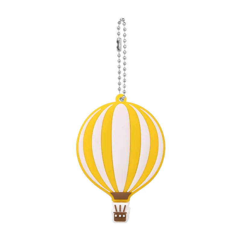 Custom Mini Keyring Retractable Waist Ruler Portable PVC Logo Keychain Tape Measure Carabiner Fire Balloon Shape Tape Measure