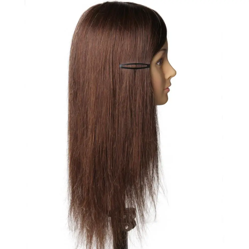 100% Real Human Hair Training Head Wig Dummy Doll Head Hairdresser Practice Hairstyles Hairdos Haircuts Permed