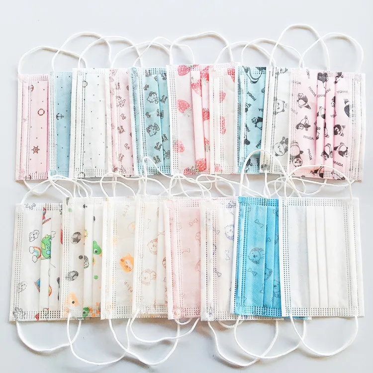 
Wholesale cheap hot selling fashion kids cartoon pattern disposable maskes non-woven fabric meltblown child protective facemask 