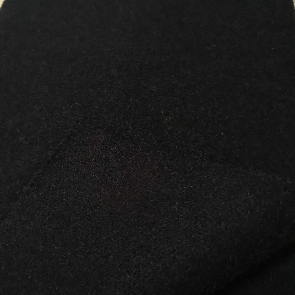 Black knitting plain wool blend fabric for winter garment