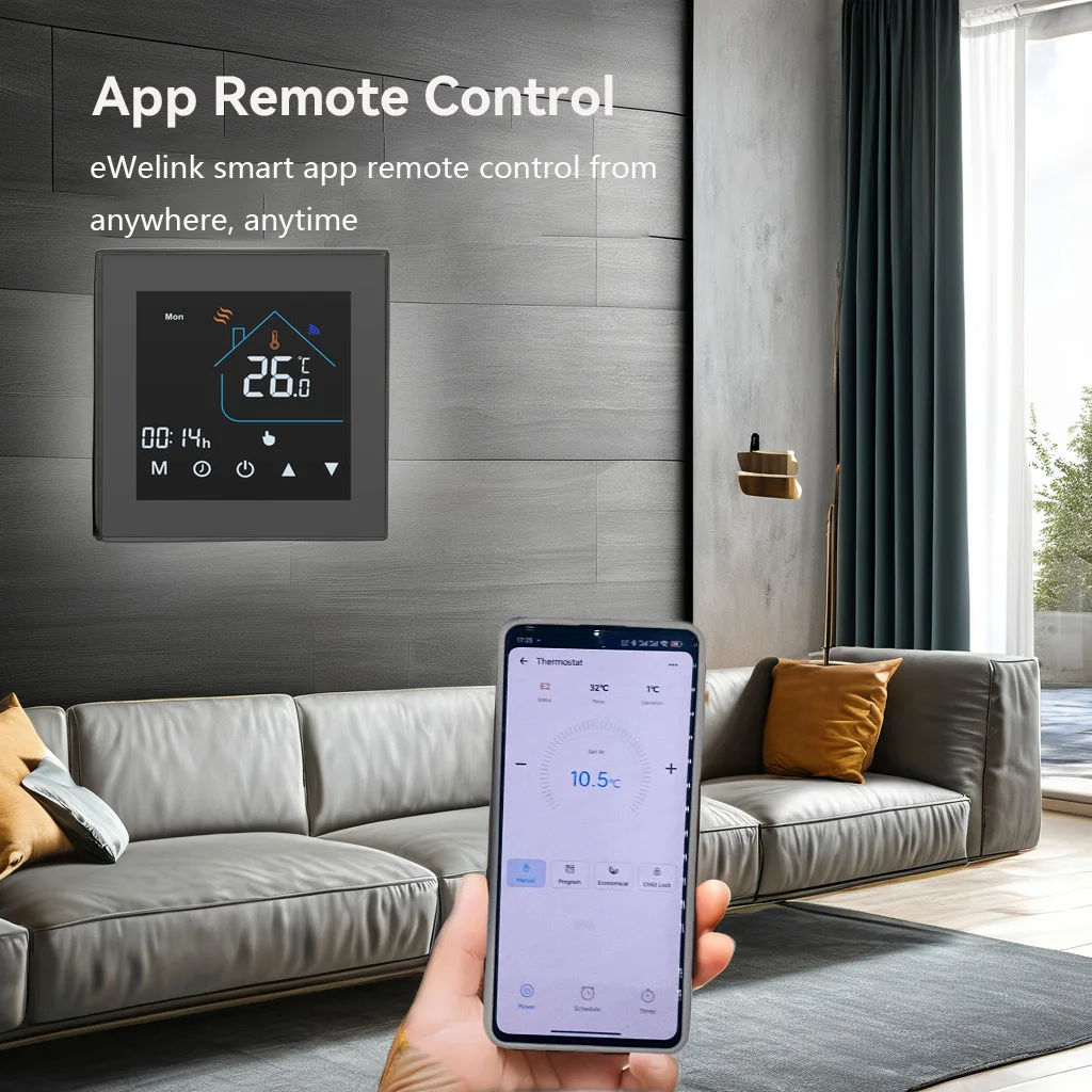 eWelink Smart Home Programmable Thermostat Floor Heating PC Mobile Phone Alexa/Google Assistant Remote Control Works Google