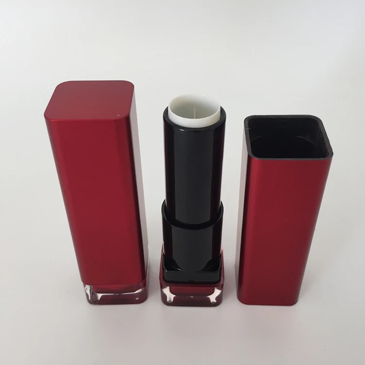 Luxury plastic square shaped lipstick tubes, empty lipstick cases containers for lipstick packing
