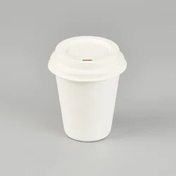 Eco friendly disposable  biodegradable compostable bagasse sugarcane pulp paper takeaway coffee or water drinking cup with lid