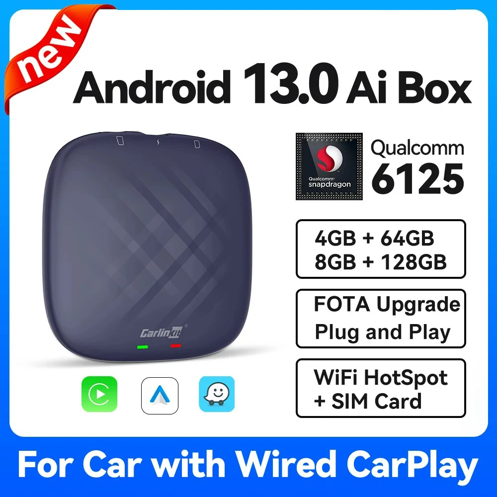 Android 13 Tv Box Netflix iptv YouTube Spotify Wireless CarPlay Android Auto Ultra 4+64G QCM665 4G LTE GPS Play Store