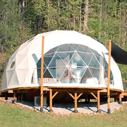 Luxury Geodesic Dome Glamping Tent for Outdoors with Sunlight windowsill