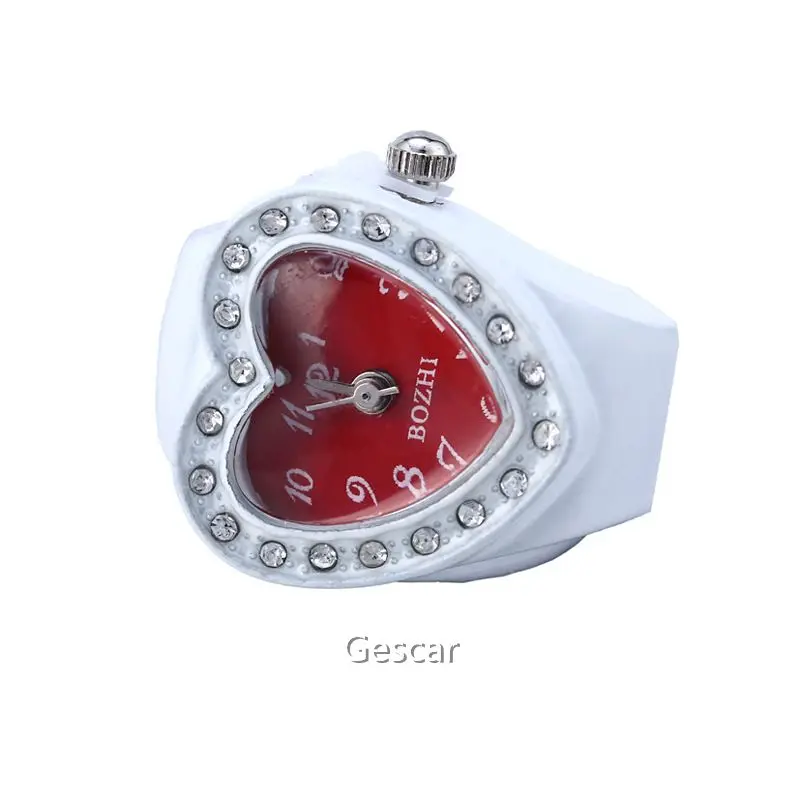 
Hot Sales Fashion Ladies Jewelry Ring Watch Diamond Gift Ring Watch Heart Shaped Watch Ring For Gift 