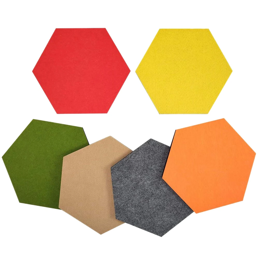 
Hexagon Felt Bulletin Pin Board Cork Board Tiles Self Adhesive Wall Decor For Photos Memos Display 