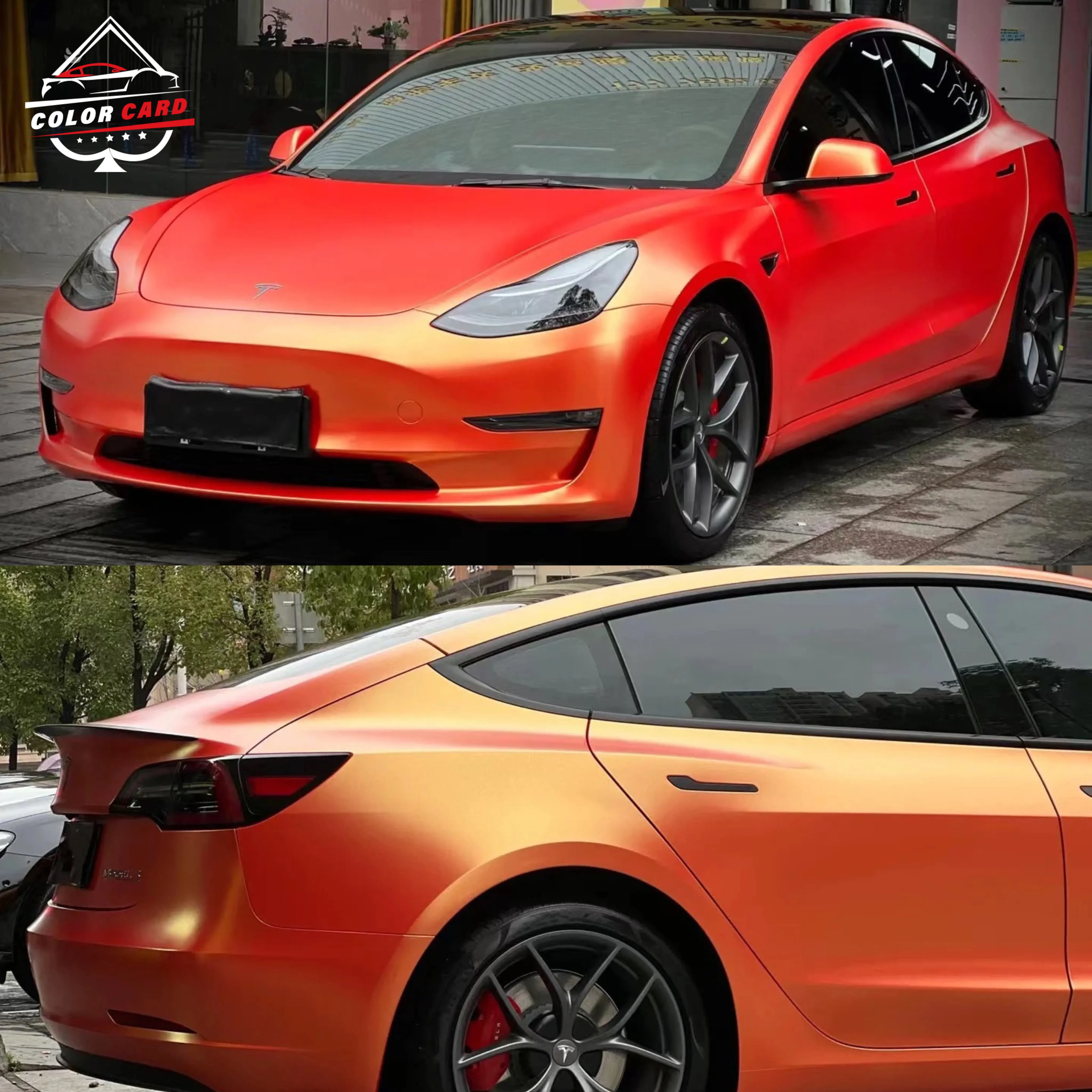 Air Bubble Free Matte Diamond Golden Orange Car Vinyl Wrap Sticker Color Change Metallic PVC Film