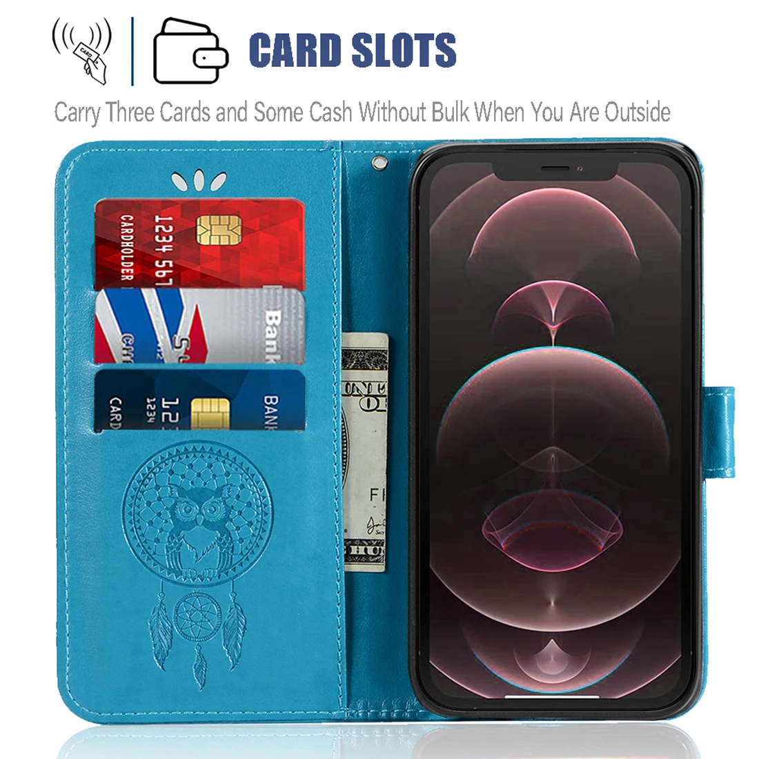 Wallet Card TPU Flip Protective Cover For Sony Xperia 1 10 8 XZ3 XZ2 L2 XA1 L1 Lite Compact Plus Wind Chimes Owl PU Leather Case