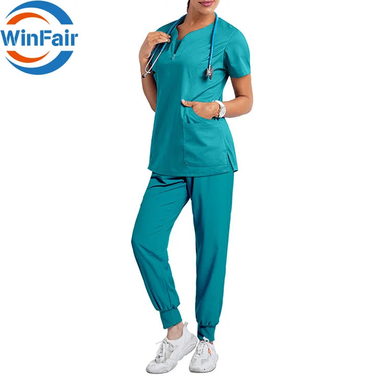 Wholesale women nursing scrubs uniforms nursing for hospital receptionist sets nurse doctor stylish medical medic uniforms