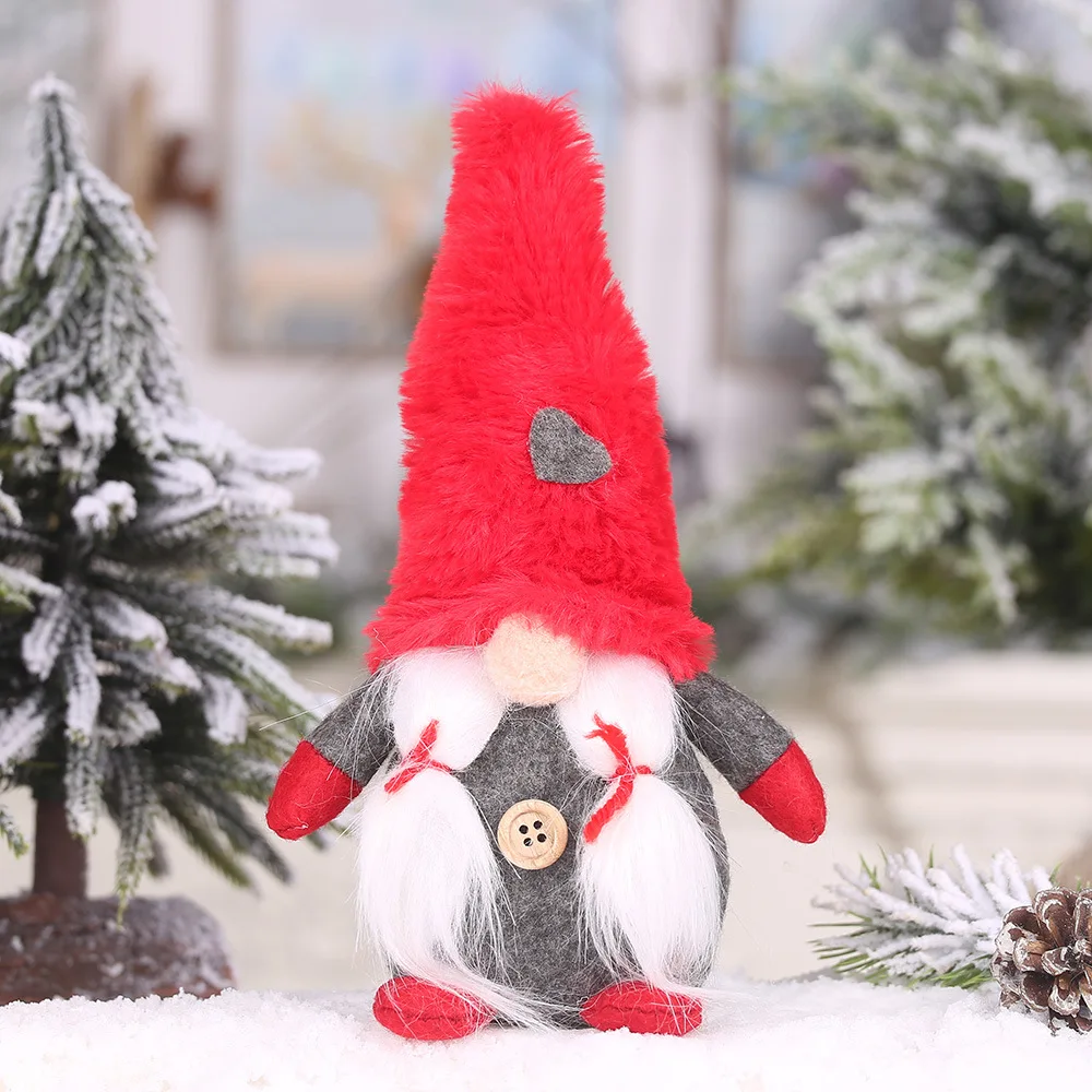 
wholesale 2019 newest mini christmas ornaments no face long beard santa claus doll 