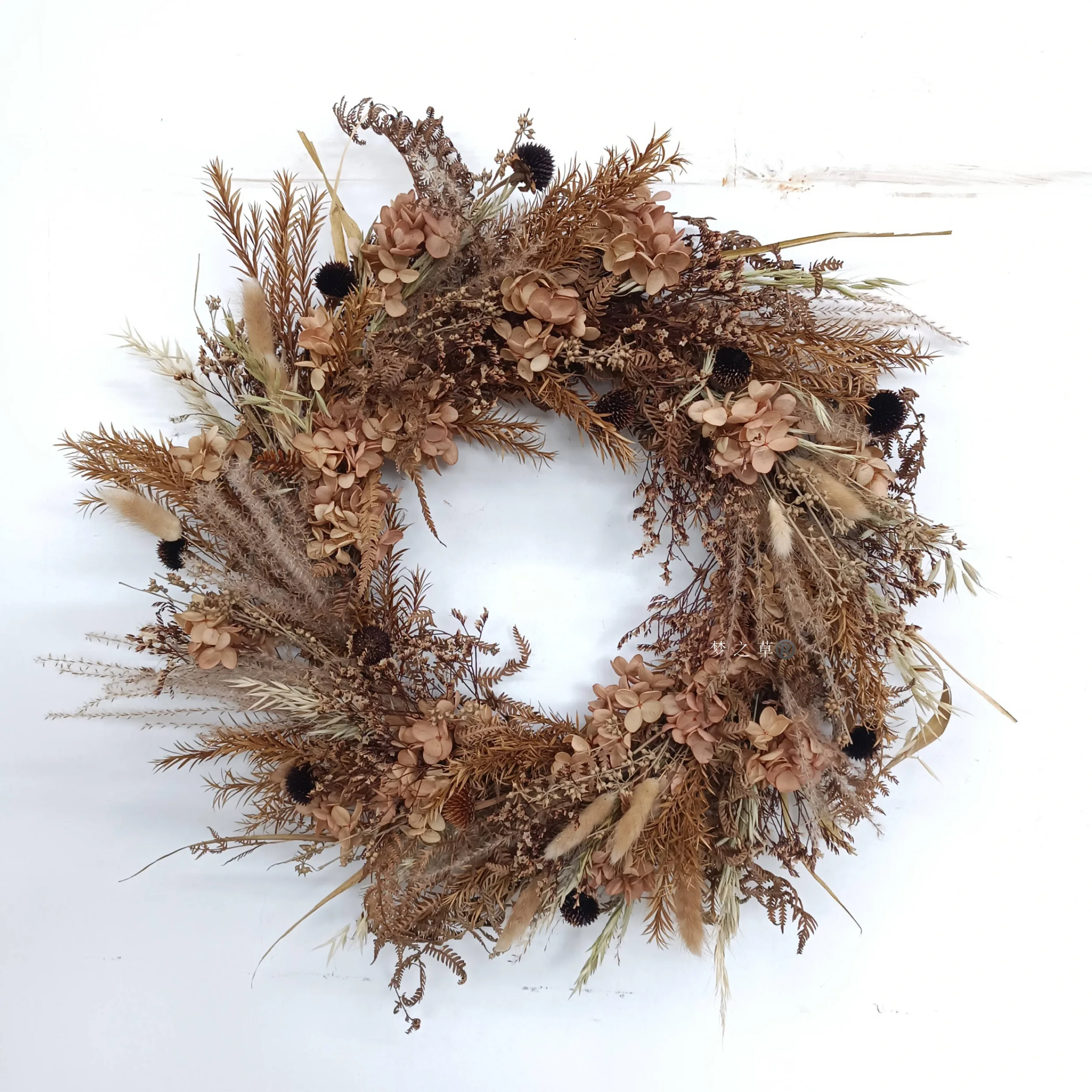 Large size free sample dried flowers wreath preserved flower garland BOHO Home decorative flowers Decorative wreaths