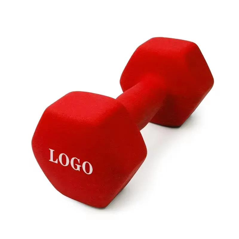 Custom Logo Gym Fitness Equipment 1kg 5kg Man Women Pink 2kg Sports Dipping Neoprene dumbbells hex dumbbell set