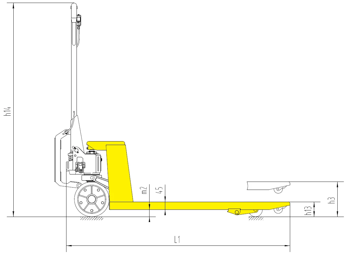 Xilin 90% Less Full Loading Pull Strength Than Normal Truck Mechanical Pallet Truck 2.5 ton Manual Hand Pallet Truck