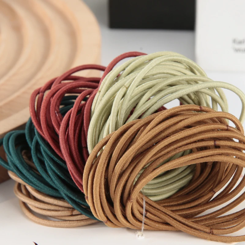 Custom Logo Nylon 100Pcs/Set Hair Ties Set Hair Small Ponytail Holders Elastics Bands For Kids Girls Baby Toddler