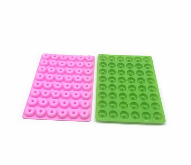 48-Cavity Mini-Doughnut Silicone Candy  Mold Donut Baking Tray