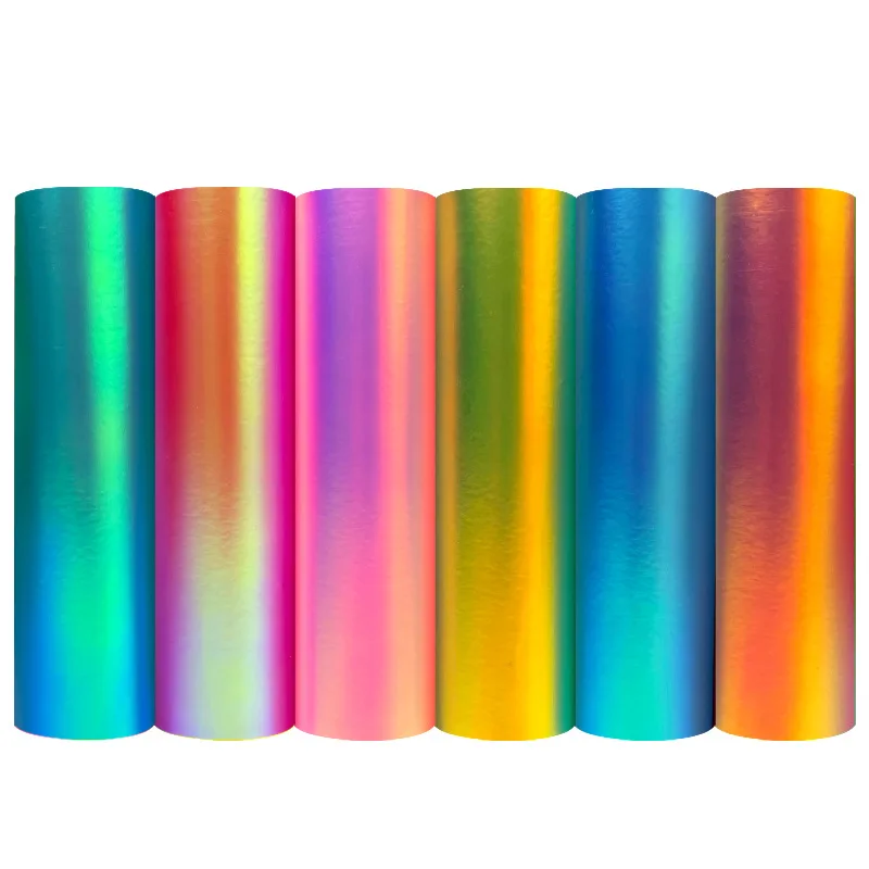Holographic Sparkle Rainbow Self-Adhesive PVC Vinyl Sheet /Roll Shiny Vinyl for Mug Cup DIY Party Decoration Sticker Car Decal
