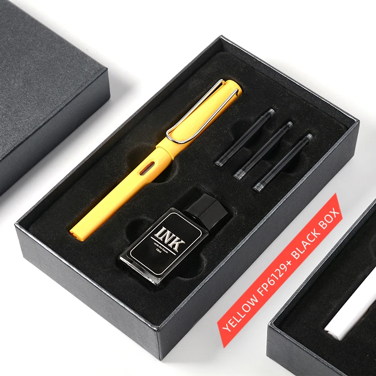 New Design Luxury Fountain Pen Set High Quality Custom Multiple Colors Plastic Fountain Pen With Ink Bottle For Business Gift Se