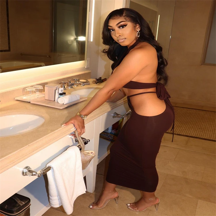 Новинка 2021, соблазнительное платье для ночного клуба с вырезами и завязкой на спине, комплекты из 2 предметов с юбкой, соблазнительные женские комплекты