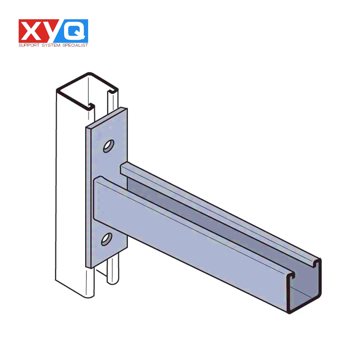 Hot-dip galvanized single channel C-channel steel slotted support cantilever strut channel Bracket arm