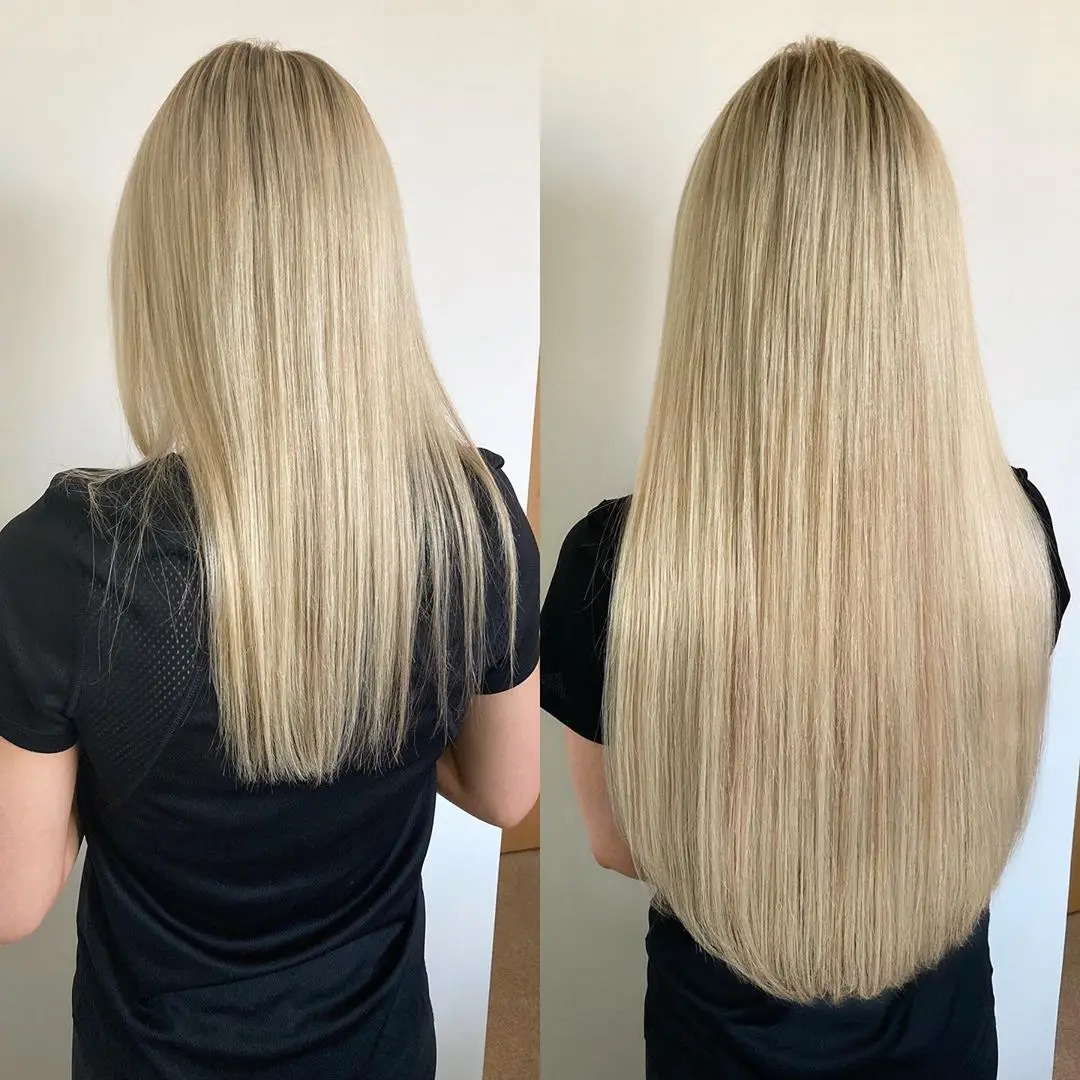 Hot Selling Remy Russian Nano keratin Hair extension Double Drawn Virgin Double Stranded Nano Ring Human Hair Extensions