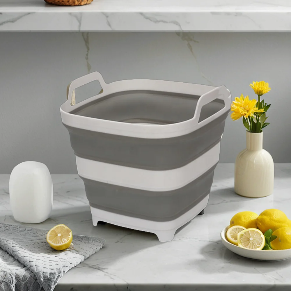 10L PP Multifunctional Foldable Household Kitchen Sink Basin Large Dish Washing Portable Bucket Made for Water Use