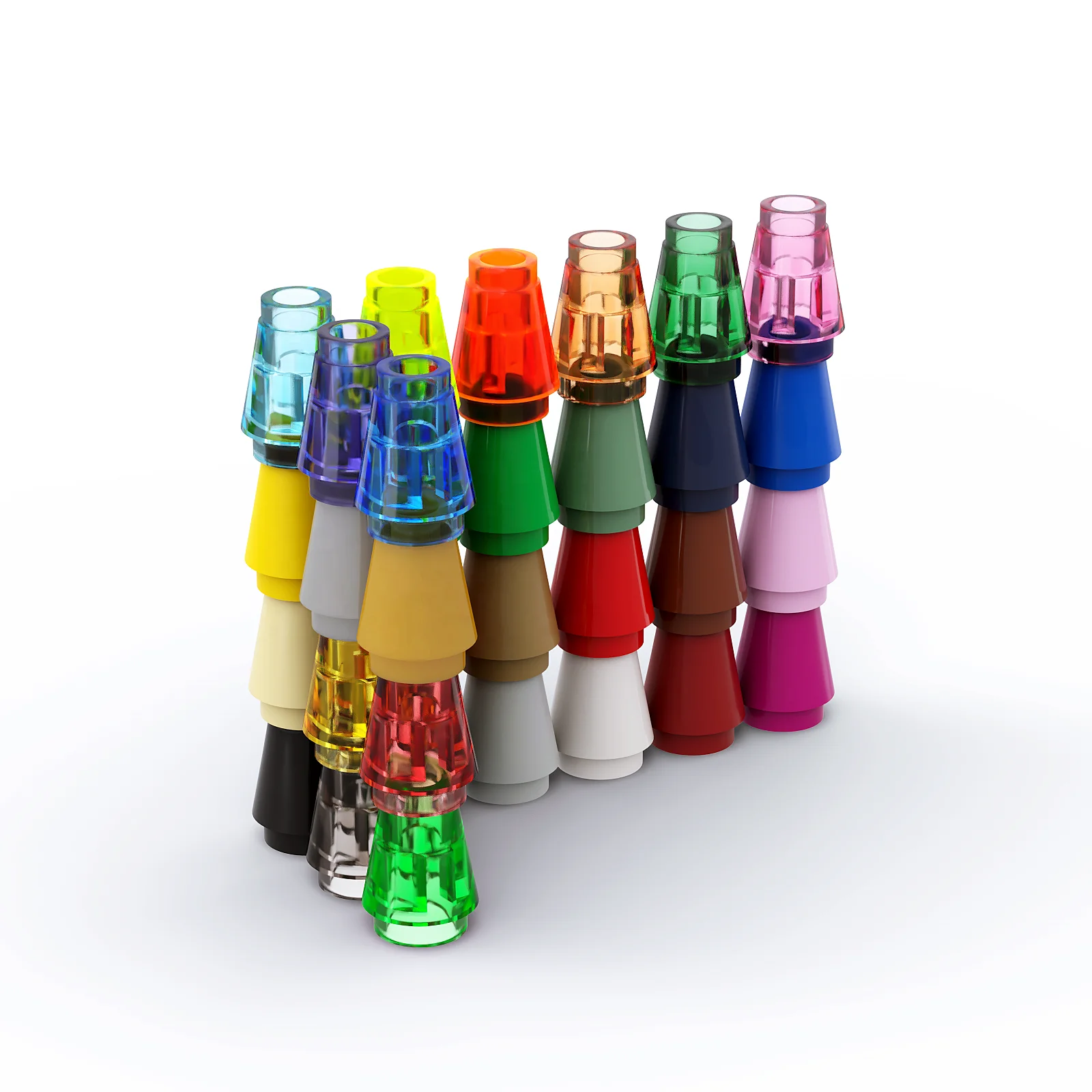 Bebricks 4589 Building parts Series Brick Cone 1x1 without Top Groove building block parts 1*1 bricks parts