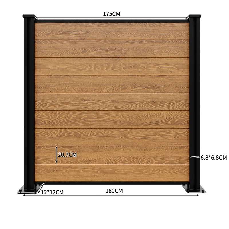 Manufacture Privacy Wood Plastic Composite Fence Balcony Fencing Material Outdoor Garden WPC Fence