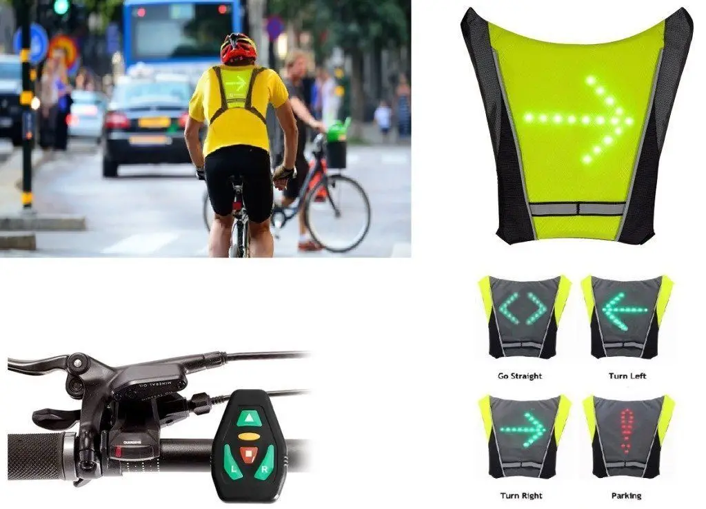 Factory Wholesale Night Safety Warning Reflectors Chaleco Reflector Led Turn Signal Light Roadwear Motorcycle Reflective Vests