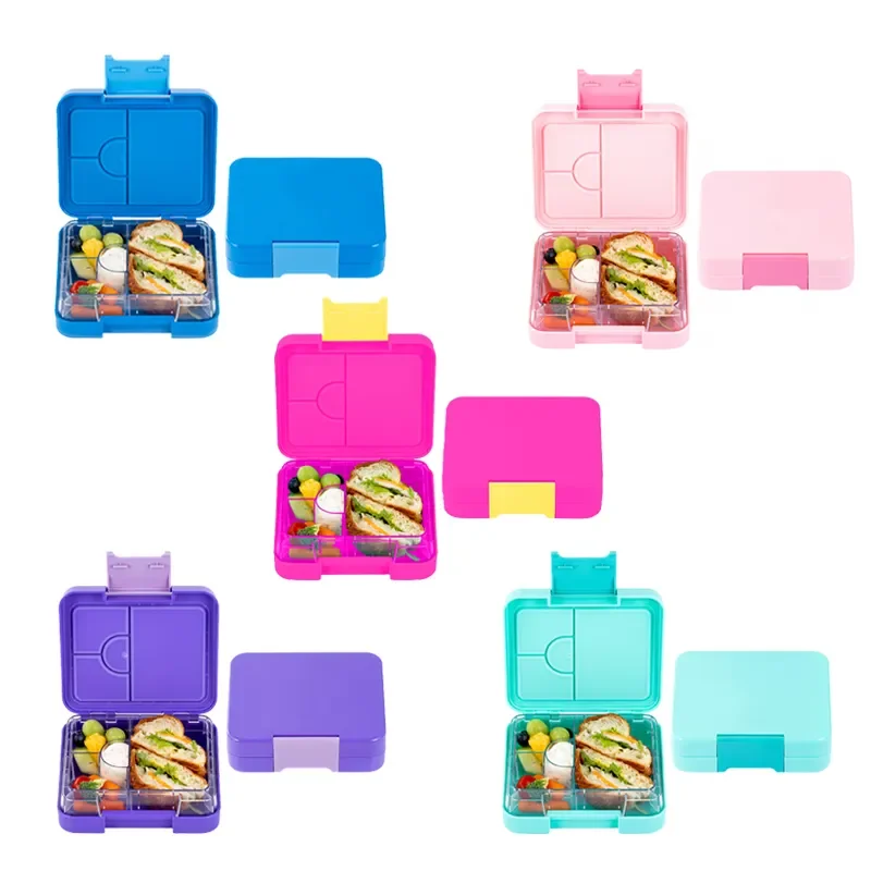 Bento Lunch Boxes Glitter Purple 4 Compartment Mini Food Container Lunch Box Child Snack Bento Box For Kids School