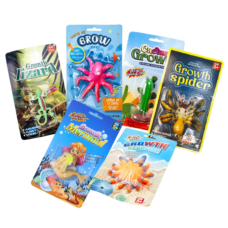 Large Size Plastic Marine Animals Spider Mermaid Lizard Dinosaur-Water-Growing Toys Soaking Water Makes Them Bigger Toy Animal
