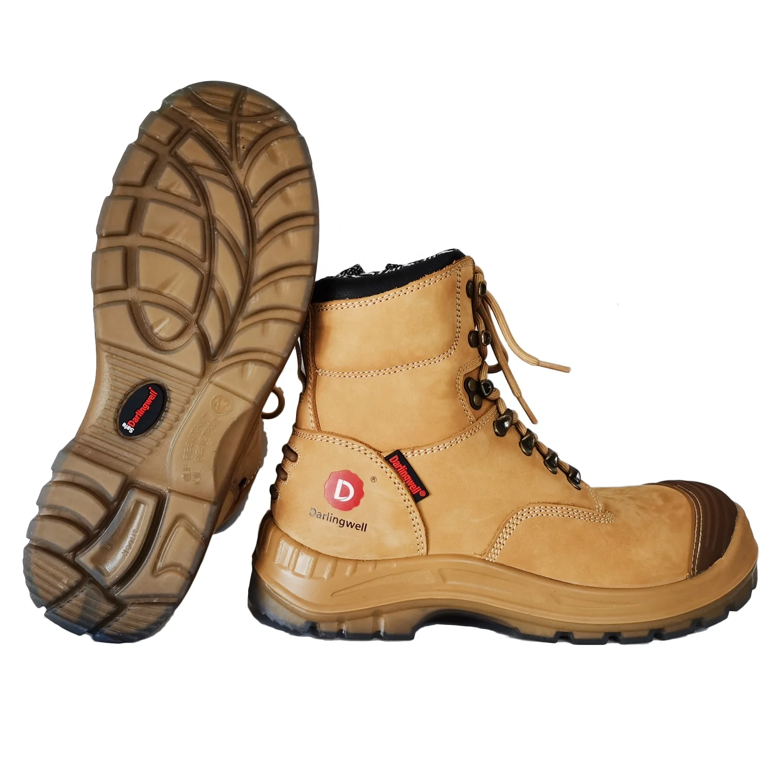 safety boots with unique design Wheat nubuck leather industrial safety boots with steel toe mining safety shoes