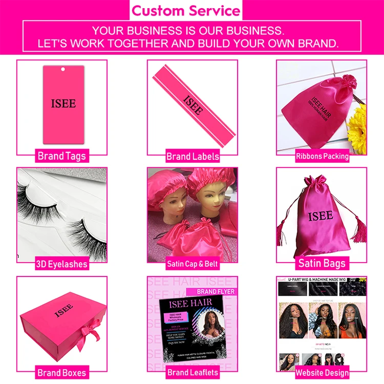 Xuchang Ruixin Factory ISEE Brand Hair Bundles, Closure, Frontal, Wigs Human Cuticle Aligned Hair