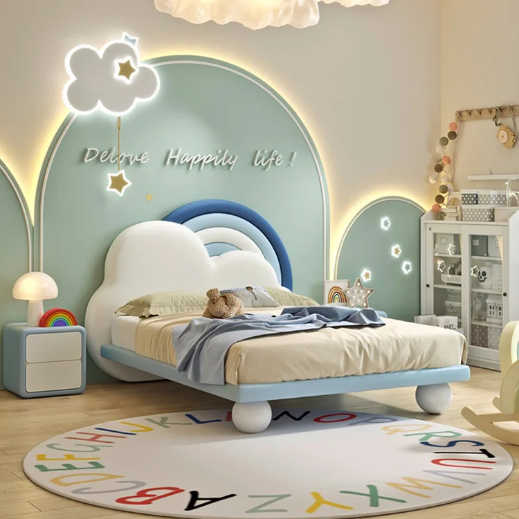 Direct Selling Bedroom Furniture Set Luxury King Size Bed Cute Cartoon Cloud Kids Beds
